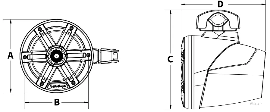 Rockford Fosgate MOWL-65MB Element Ready Moto Cans Speaker - 1