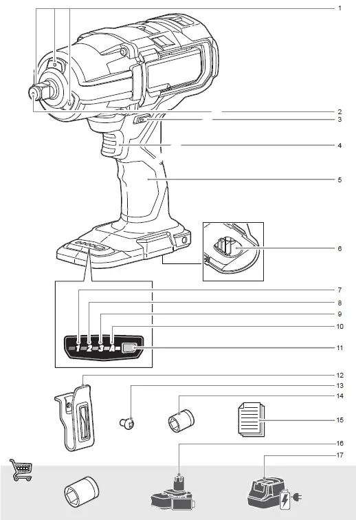 RYOBI RIWH18X-0 cordless Brushless High Torque Impact Wrench 2