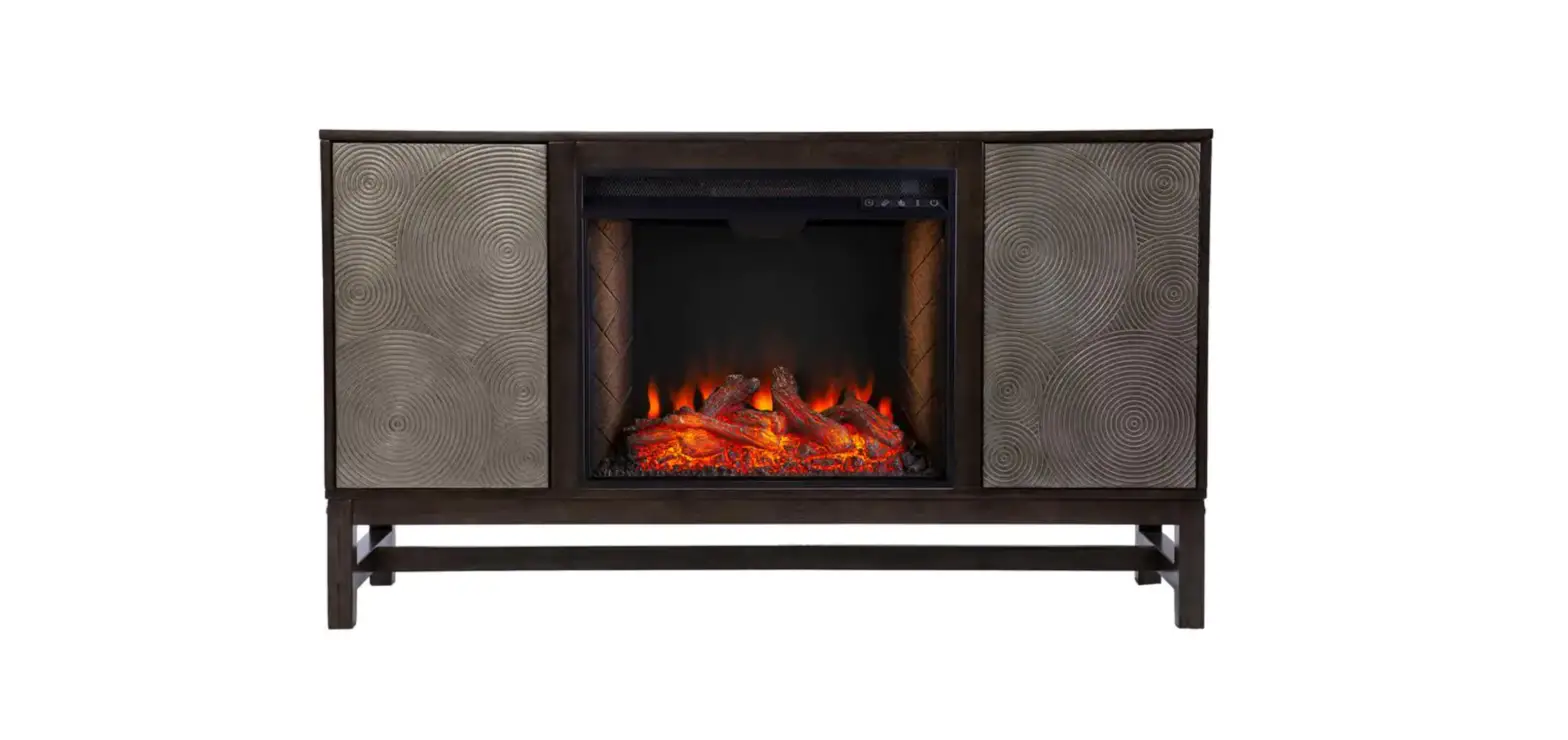 Southern Enterprises Hd053806 Limonara 54.25 In Smart Electric Fireplace In Brown And Antique Silver Installation Guide