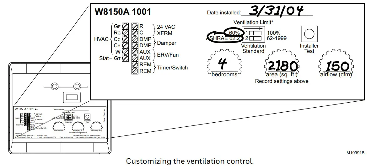 Honeywell Home Y8150 Fresh Air Ventilation- Customizing