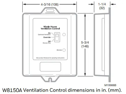 Honeywell Home Y8150 Fresh Air Ventilation- W8150A