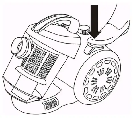 Livoo Bagless Multi Cyclonic Vacuum Cleaner - cord rewind button
