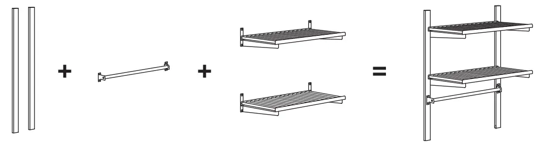 IKEA KUNGSFORS Stainless Steel Shelf - KUNGSFORS with suspension rails