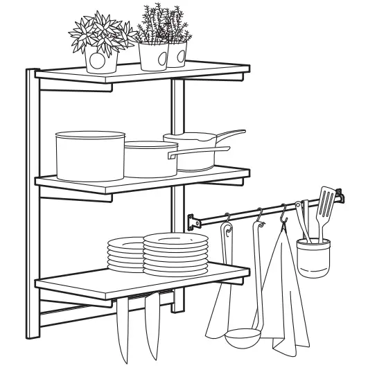 IKEA KUNGSFORS Stainless Steel Shelf
