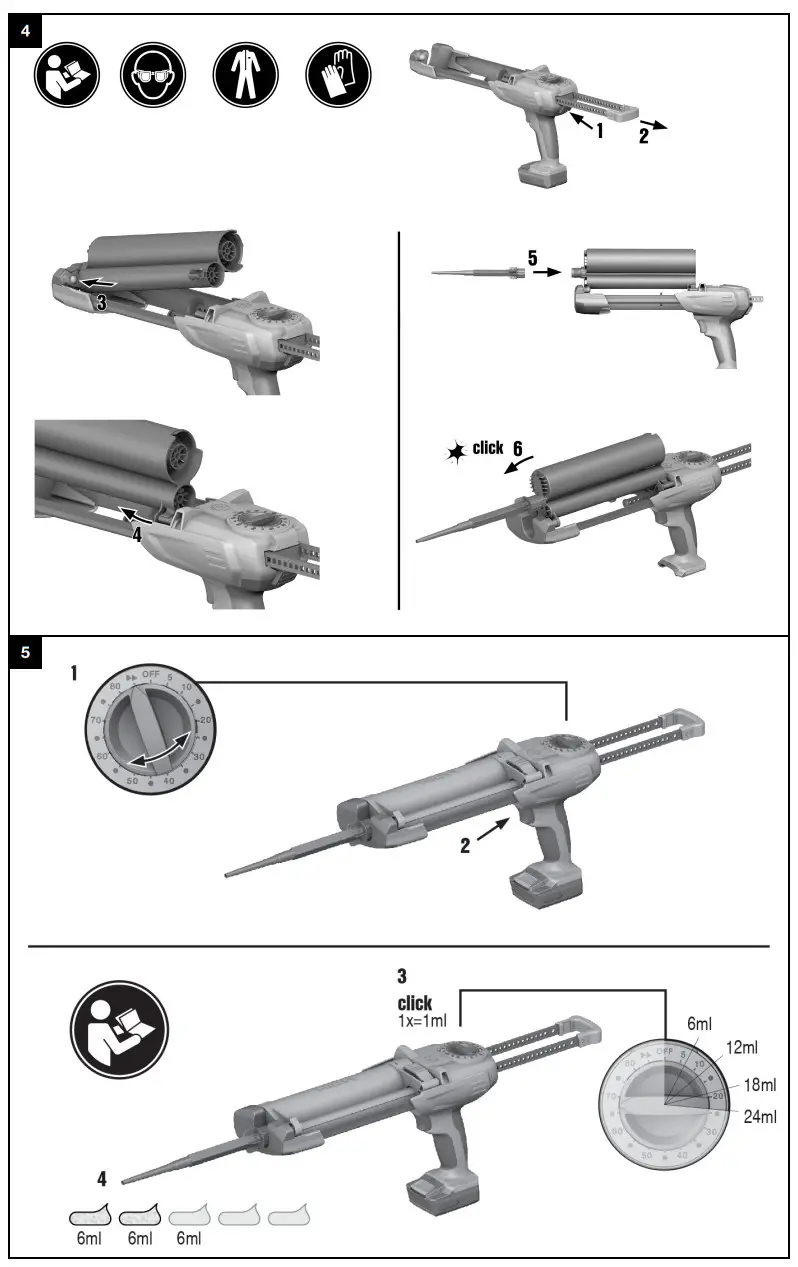 HILTI HDE 500­A12 Cordless mortar dispenser - Chemical anchor - Figure 3
