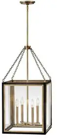 HINKLEY 32980 Carter Brass Glass Lantern Vintage Pendant Light