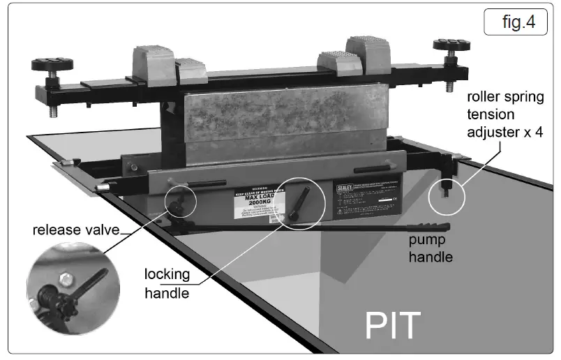 SEALEY-SJBEX200.V2-2-3tonne-Jacking-Beam-with-1.6-Meter-Extending-Arms-And-Flat-Rollers-5