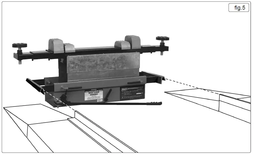 SEALEY-SJBEX200.V2-2-3tonne-Jacking-Beam-with-1.6-Meter-Extending-Arms-And-Flat-Rollers-6