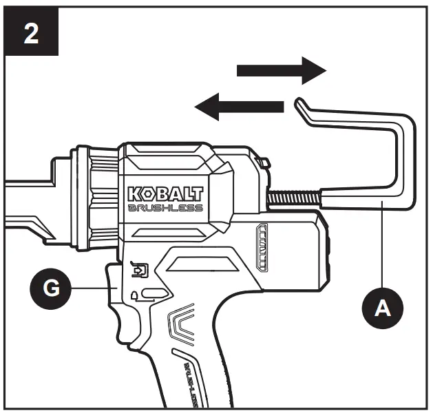 KOBALT KCG 124B 03 Battery Powered Anti-drip Rod Caulk Gun - Fig 2