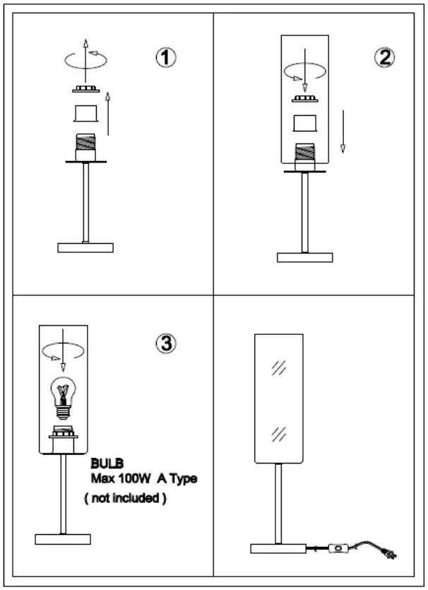 Dainolite 83205 Paza 18 in White LED Table Lamp with No Shade