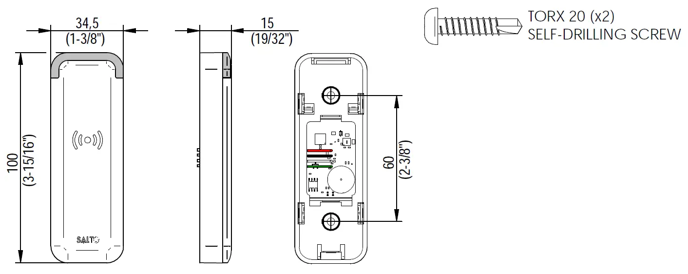 SALTO XS4 Mullion Wall Reader 1