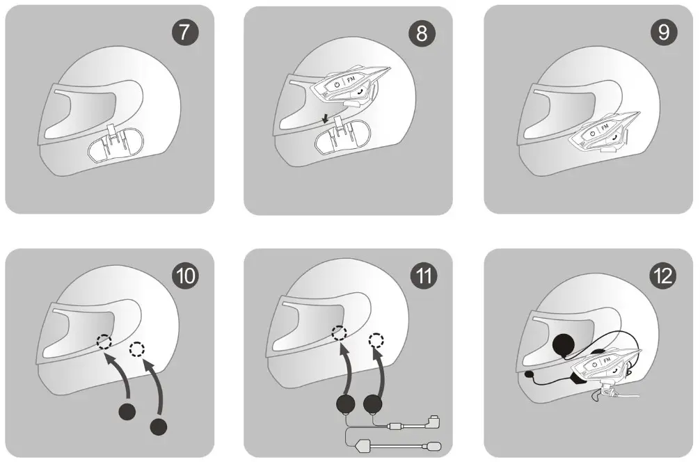 Hysnox Shark 02 Helmet Intercom Headset - installation 4