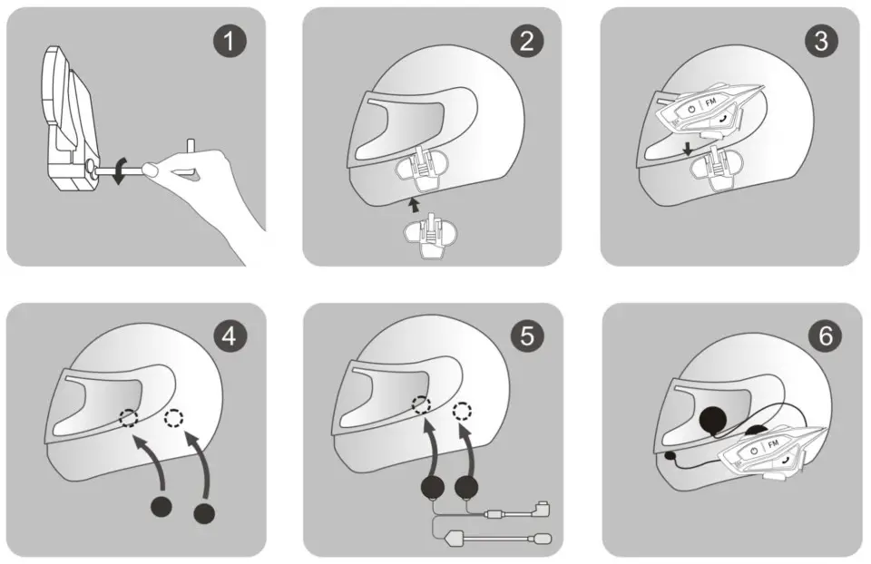 Hysnox Shark 02 Helmet Intercom Headset - installation