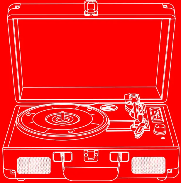 CREATE Record Player Compact Animal Print Portable Record Player with Bluetooth