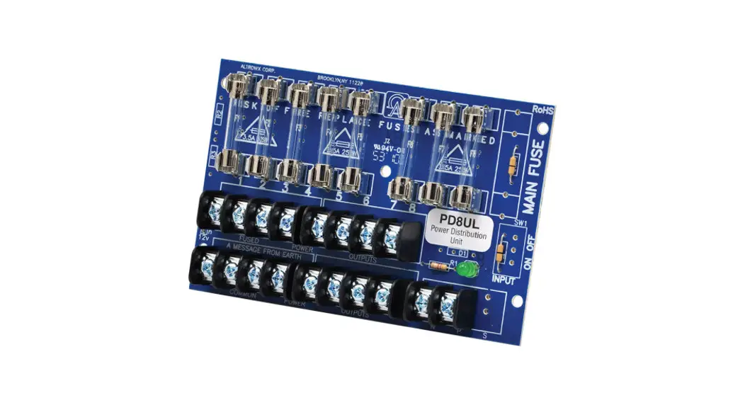 Altronix Pd8ul Ul Listed Sub-assembly Power Distribution Module User Manual Altronix Pd8ul Ul Listed Sub-assembly Power Distribution Module User Manual