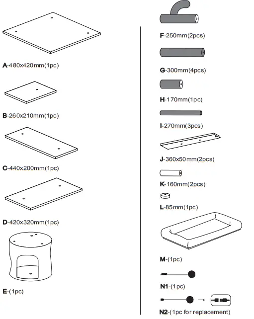 Catinsider-Green-Wooden-Desert-Cactus-Cat-Tree-FIG-3