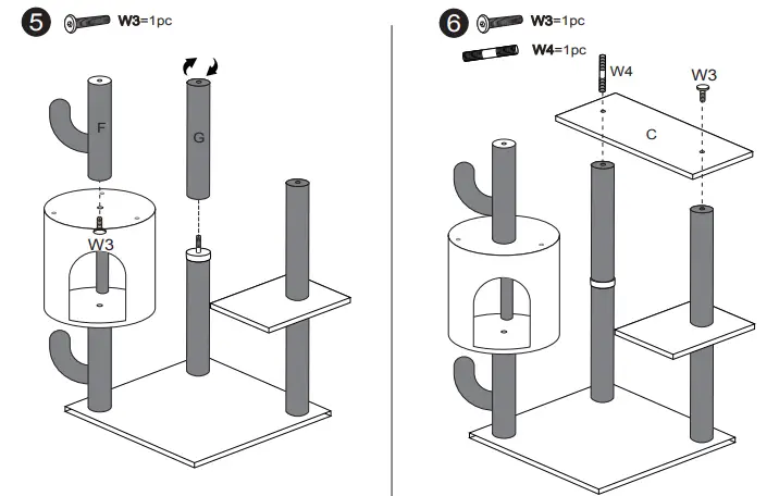 Catinsider-Green-Wooden-Desert-Cactus-Cat-Tree-FIG-6