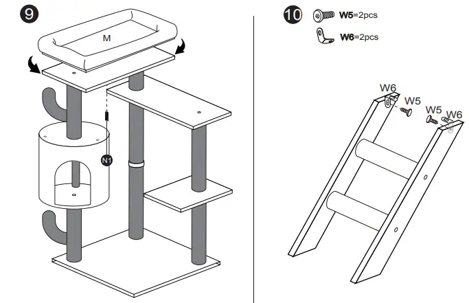Catinsider-Green-Wooden-Desert-Cactus-Cat-Tree-FIG-8