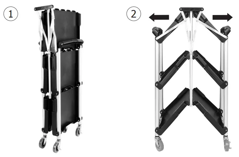 VOGUE DT429 3 Tier PP Folding Trolley Black-