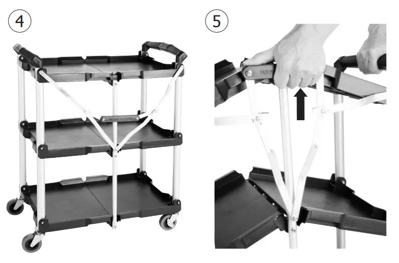 VOGUE DT429 3 Tier PP Folding Trolley Black-fig2