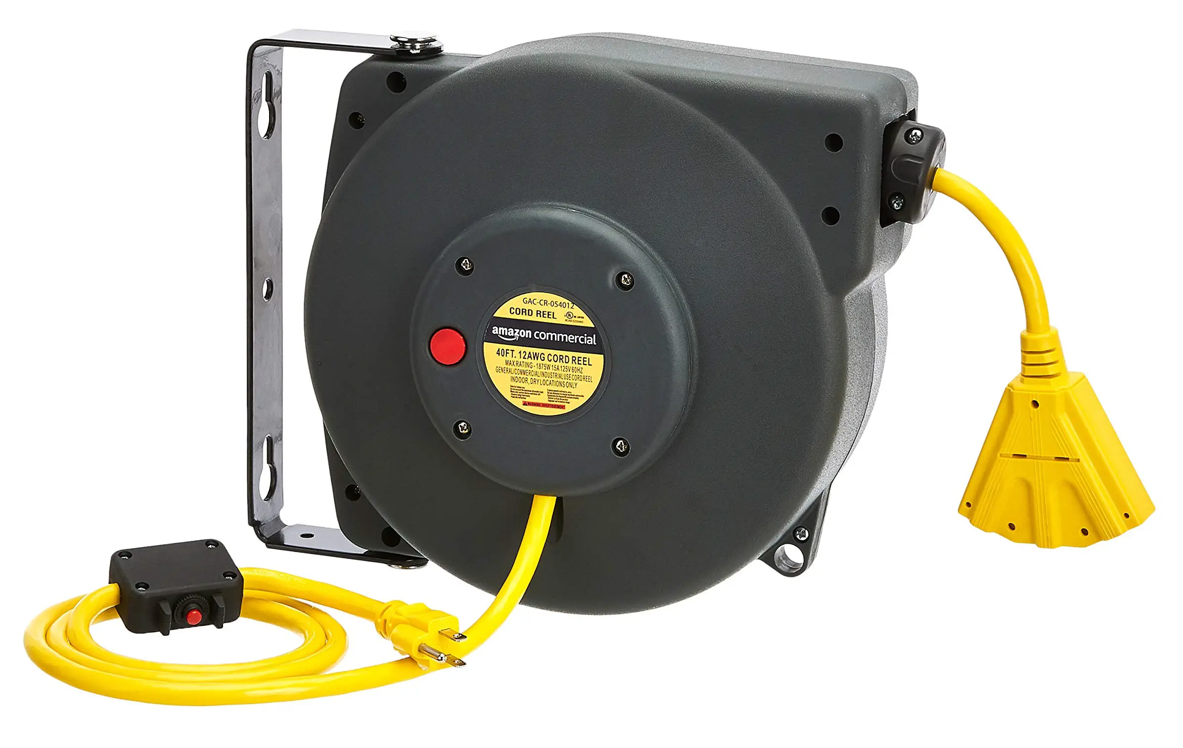 AmazonCommercial GAC-CR-054012 Extension Cord Reel Heavy Duty Retractable