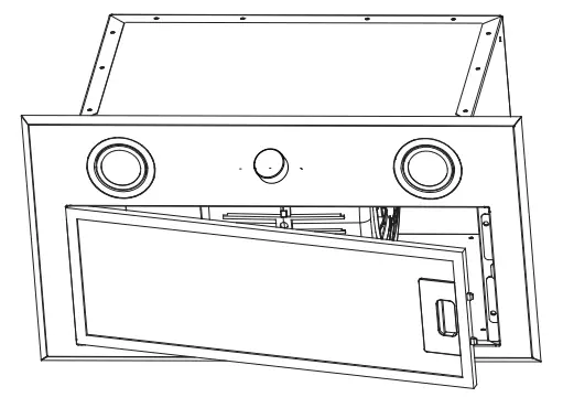 kleenmaid RHUC61 Undermount Rangehood Stainless Steel - lamp