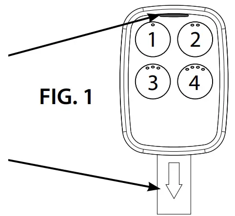 GENIE 4 Button Garage Door and Gate Opener Universal Remote - BUTTON LAYOUT
