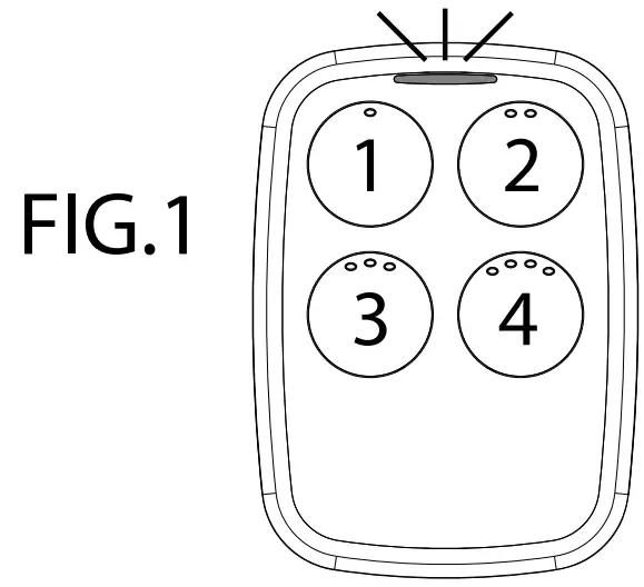 GENIE 4 Button Garage Door and Gate Opener Universal Remote - ENTER DIP SWITCHES