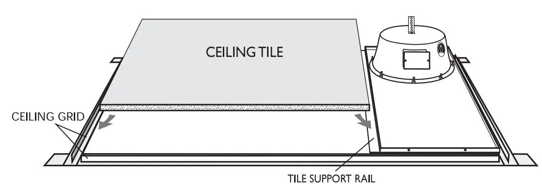 BOGEN CSD1X2 Drop-In Ceiling Speaker with Back Can 70V and 25V Speaker System Instruction Manual - Ceiling Installation