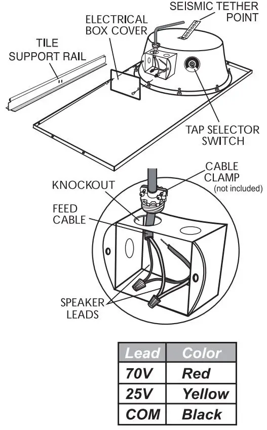 BOGEN CSD1X2 Drop-In Ceiling Speaker with Back Can 70V and 25V Speaker System Instruction Manual - Product Overview