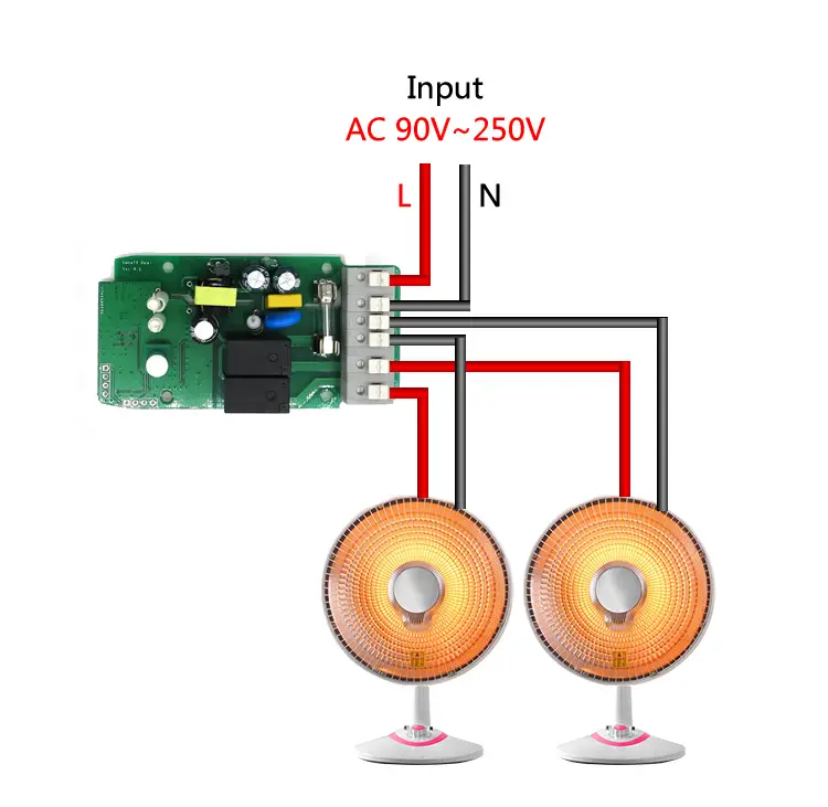 Sonoff Dual R2 Two Way Smart WiFi Wireless Switch Module - Follow below wiring instruction to connect the device