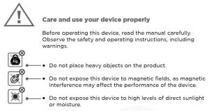 FIG 1 Care and use your device properly
