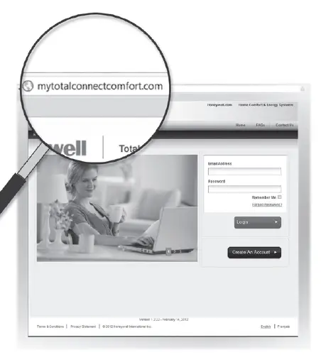 Open the Total Connect Comfort web site