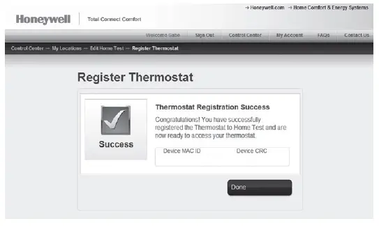 Register your Wi-Fi thermostat