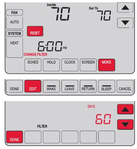 Setting Filter Reminder Intervals