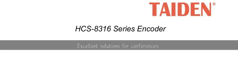 TAIDEN HCS-8316 Series Encoder Installation Guide