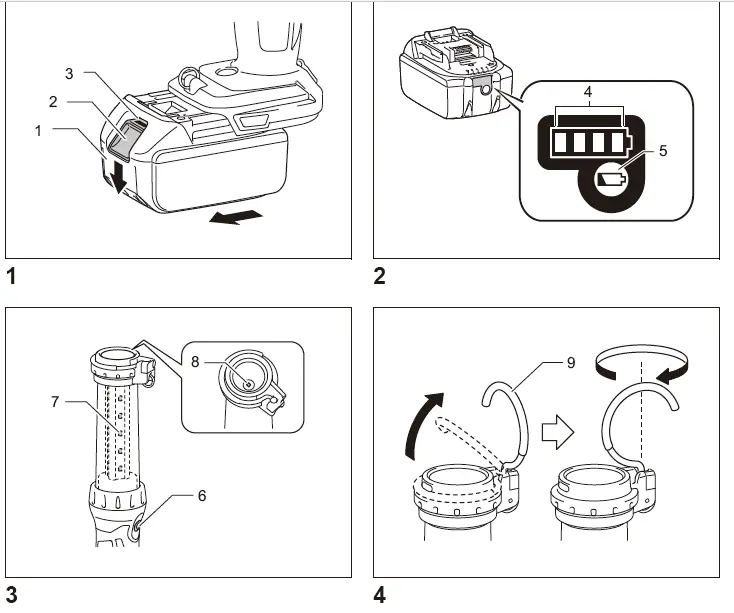 makita DML807 Cordless LED Flashlight fig 2