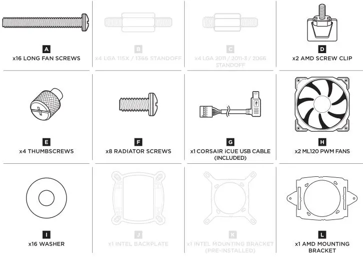 CORSAIR Hydro - Included Hardware for AMD