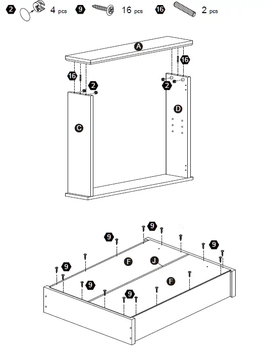 TEAMSON HOME EHF-F0007 Elegant Home Fashions Newport Wall Mounted Cabinet fig 7