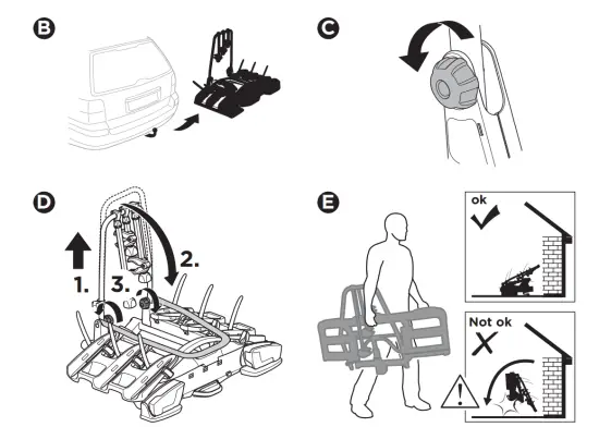 THULE-926-VeloCompact-Tow-Bar-Mounted-Bike-Carrier-Installation-Assembly