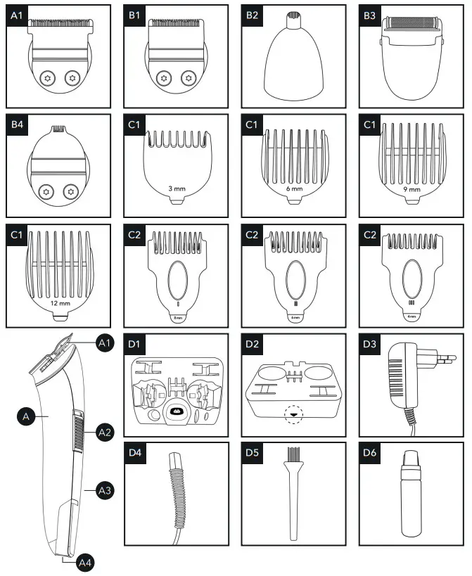 PROZIS REY Clipper and Trimmer Set for Hair and Beard - fig
