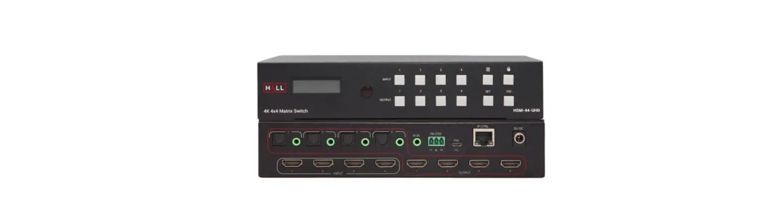 Hall Technologies Hsm-44-uhd 4k 4x4 Hdmi Matrix Switch User Manual