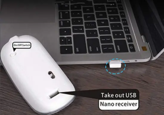 AMERTEER B07XQ9L1HJ Wireless Mouse Portable Mobile Optica - Nano Receiver