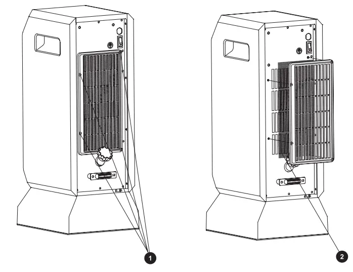 COSTWAY EP23758 1500W 12H Timer Remote Control Electric Space Heater User Manual - Cleaning the air filter