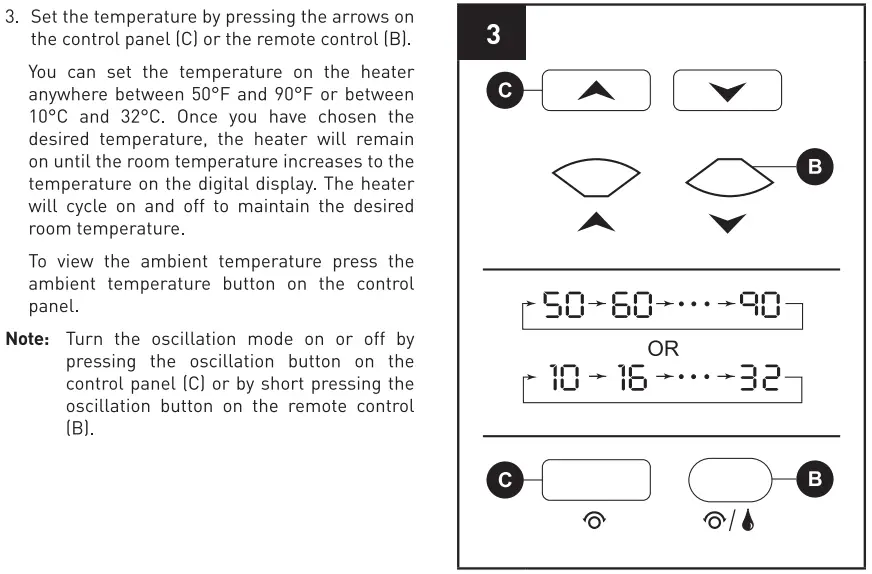 COSTWAY EP23758 1500W 12H Timer Remote Control Electric Space Heater User Manual - OPERATING INSTRUCTIONS