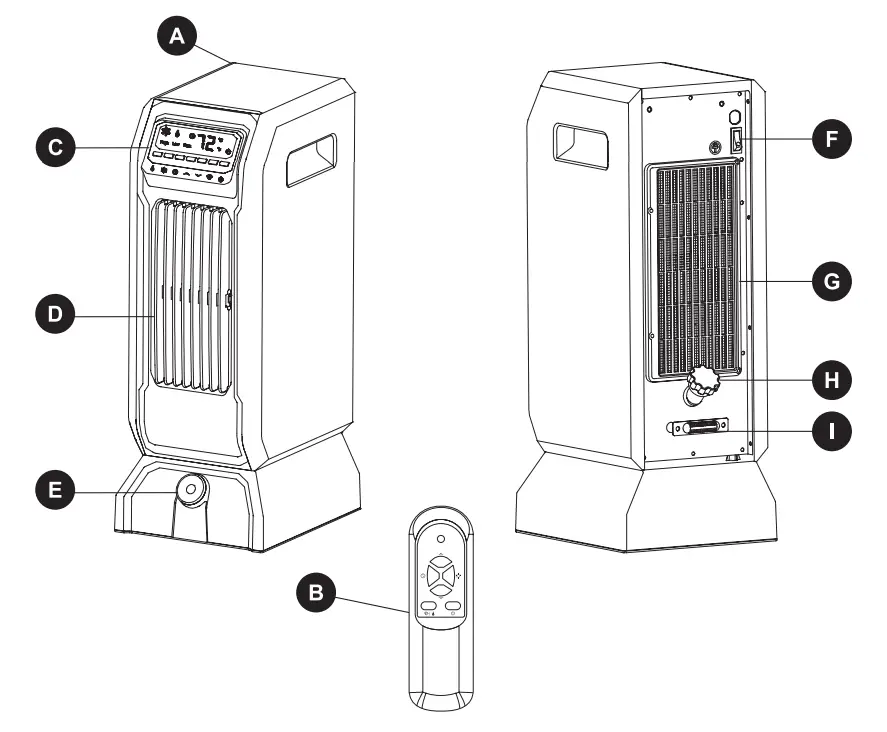 COSTWAY EP23758 1500W 12H Timer Remote Control Electric Space Heater User Manual - Package Contents