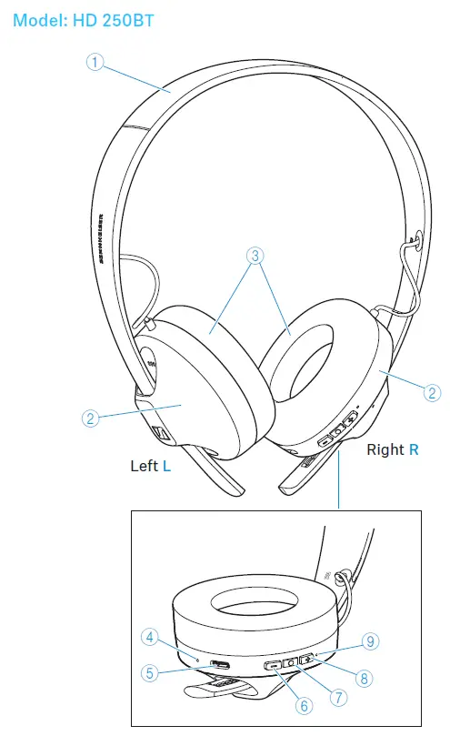 SENNHEISER HD 250BT On-Ear Wireless Headphone-3