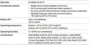 FIG 8 LE Wireless Lock Specifications