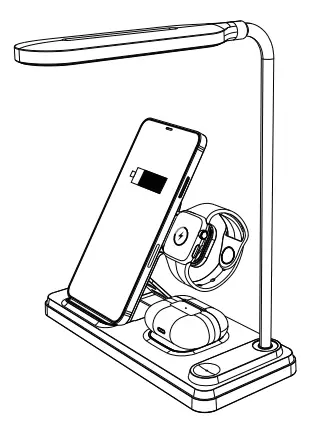 Shenzhen Haitao Sci Tech HT503 4 in 1 LED Lamp Wireless Charger - Product Outline1