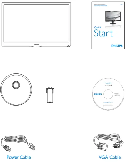 PHILIPS 193V5LSB2 LCD Monitor - Package contents